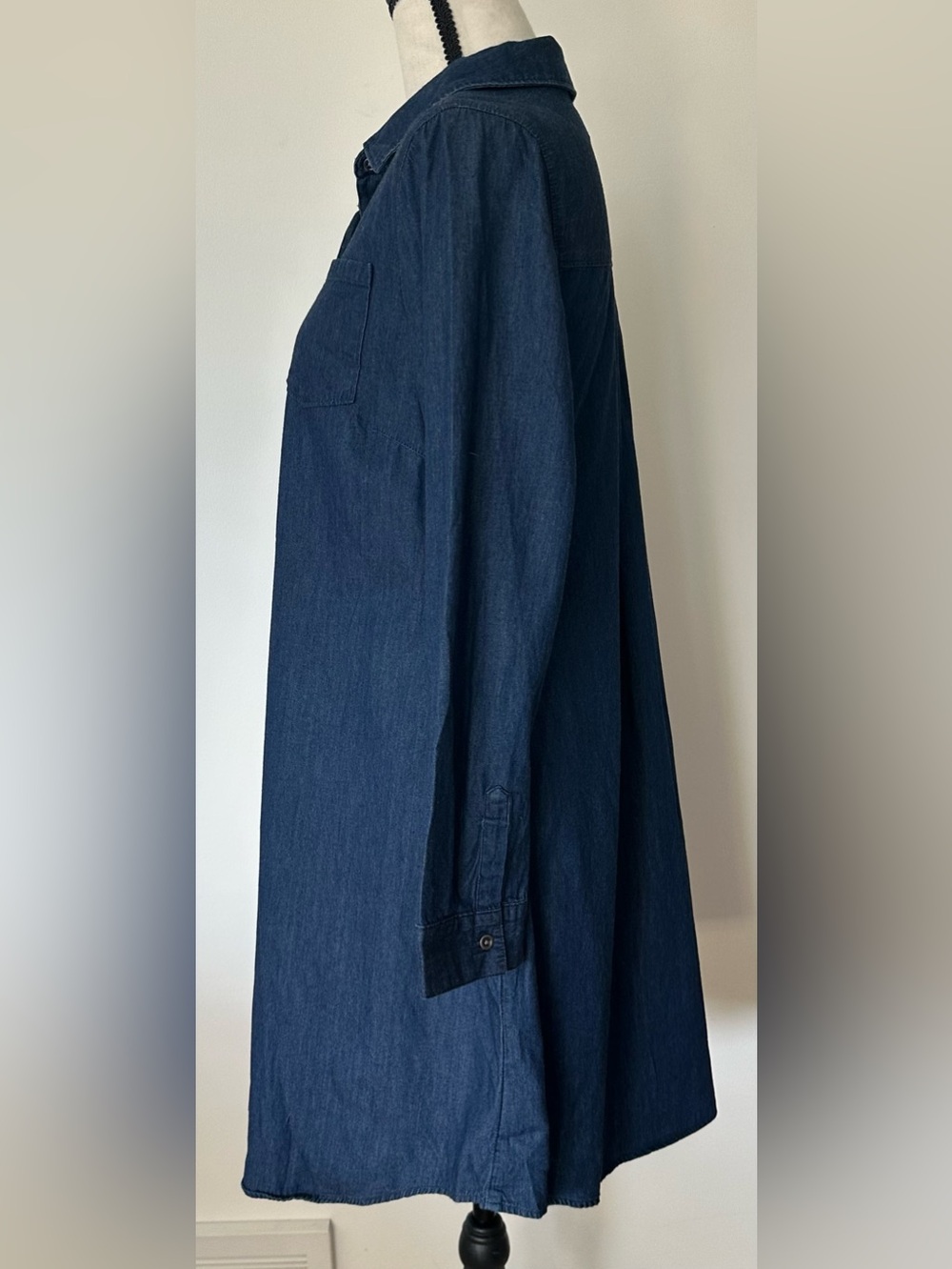 Old Navy Maternity Denim Chambray Shirt Dress Tunic Medium Lightweight Casual - Picture 6 of 13